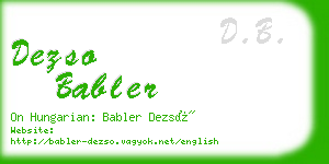 dezso babler business card